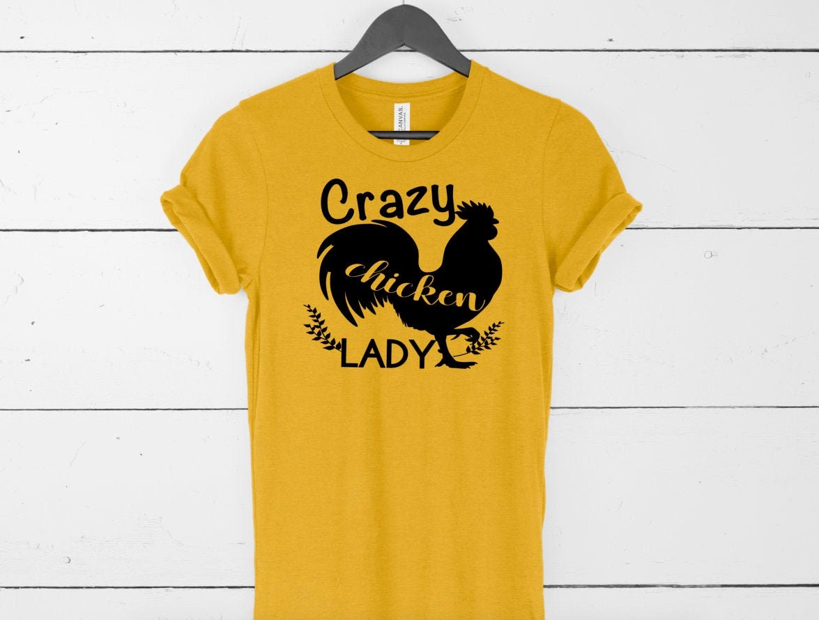 Ladies T-Shirt Animal Funny Lady Hipster Crazy Chicken Lady