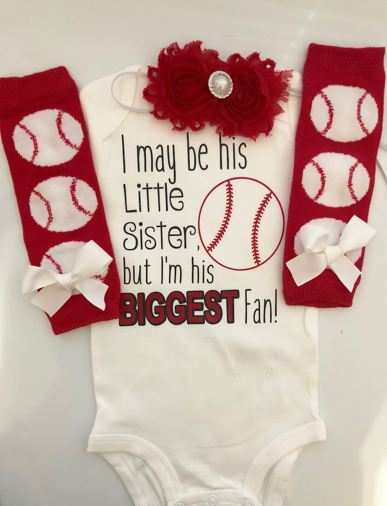 Baby Girl Baseball Outfit Little Sister Biggest Fan - Etsy