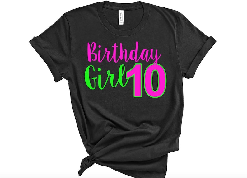 Girl's Neon Birthday Shirt BLACK LIGHT glow birthday Glow party Neon colored Birthday Tween Birthday Neon Party image 4