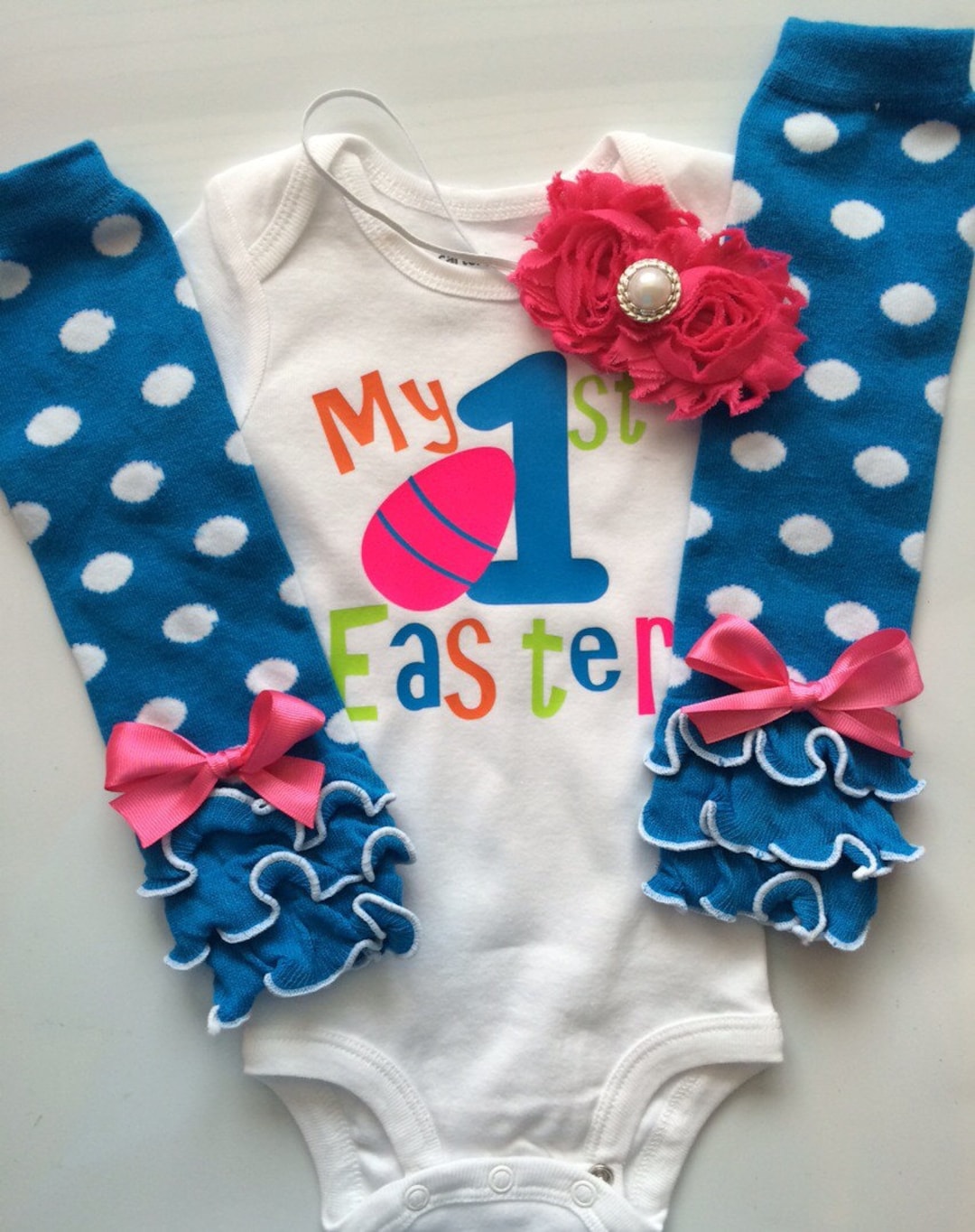 Baby Girl Easter Outfit- MY FIRST EASTER Outfit - Baby Girl Spring ...