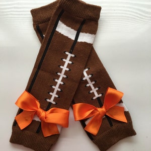 Baby Girl outfit My 1st Football Season baby girl outfit football legwarmers Newborn Football outfit Preemie-24 month GREEN ORANGE image 2