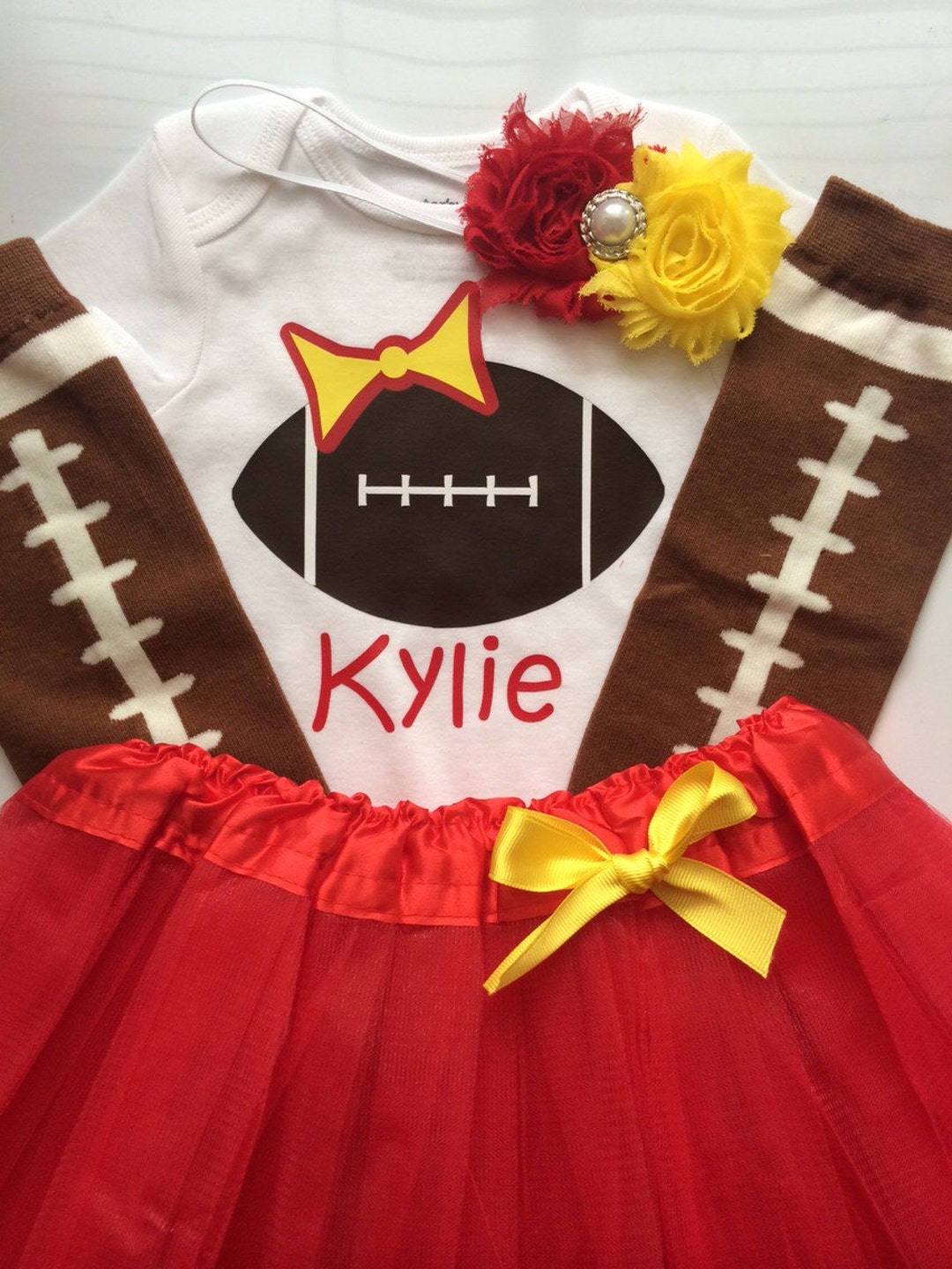 Baby Girl Football Outfit Toddler Girl Personalized Baby Girl Outfit
