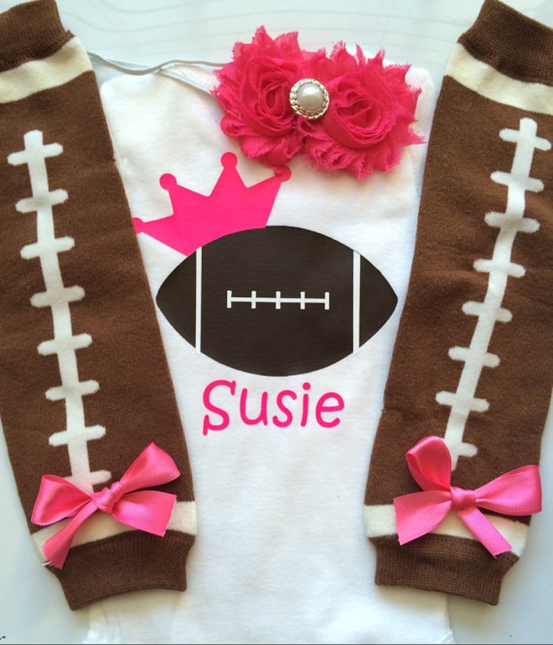 Baby Girl Football Outfit Personalized Baby Girl Outfit Etsy