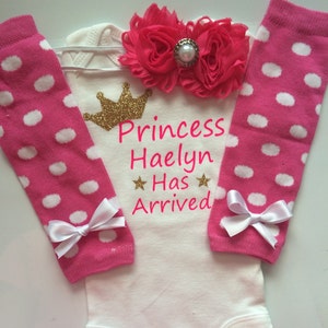 Baby Girl Preemie Newborn outfit -Coming home outfit - Newborn baby clothes - Personalized baby  photo prop outfit- the princess has arrived