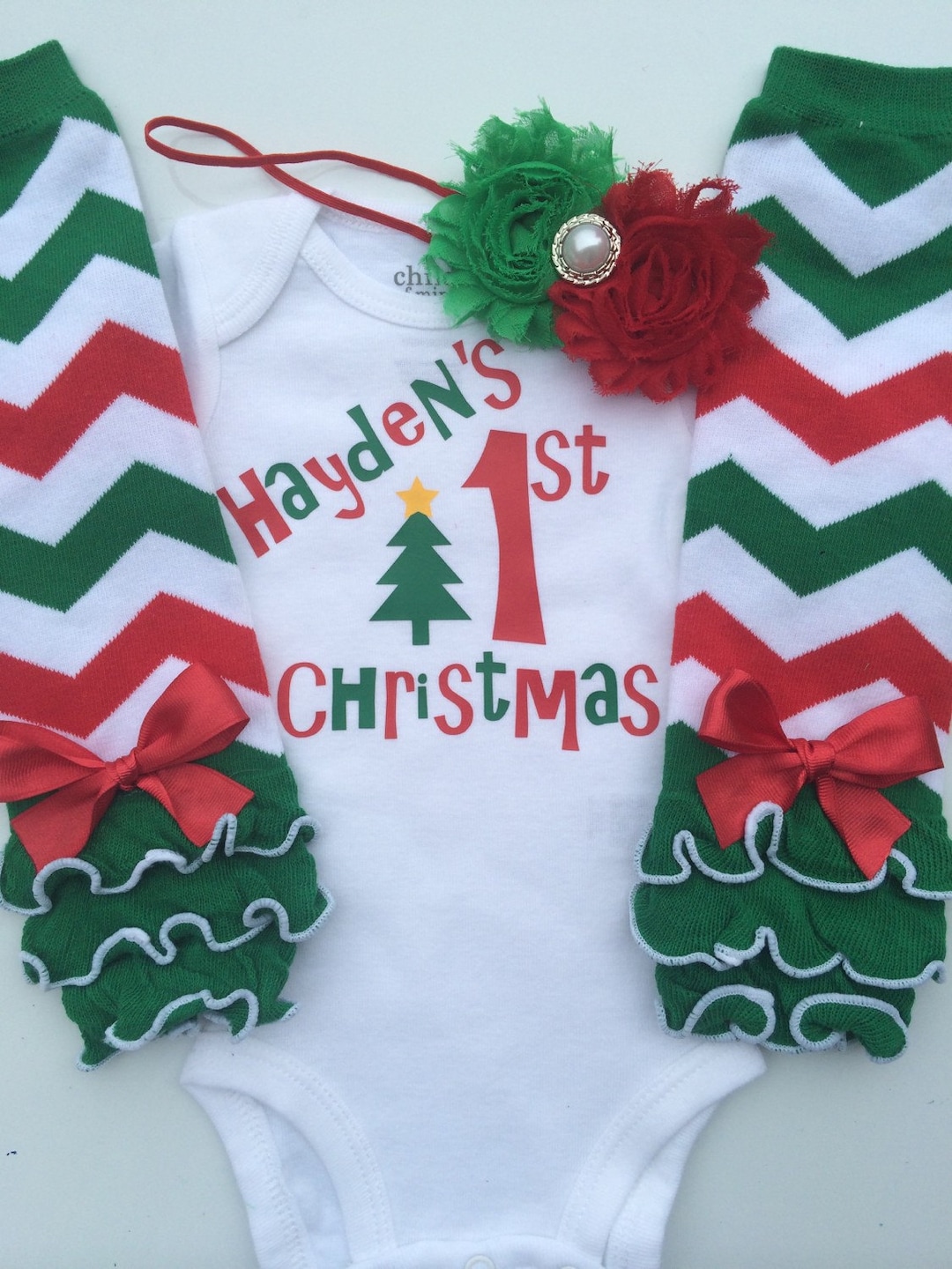 Baby Girl 1st Christmas Outfit Baby Girl Christmas Photo Outfit