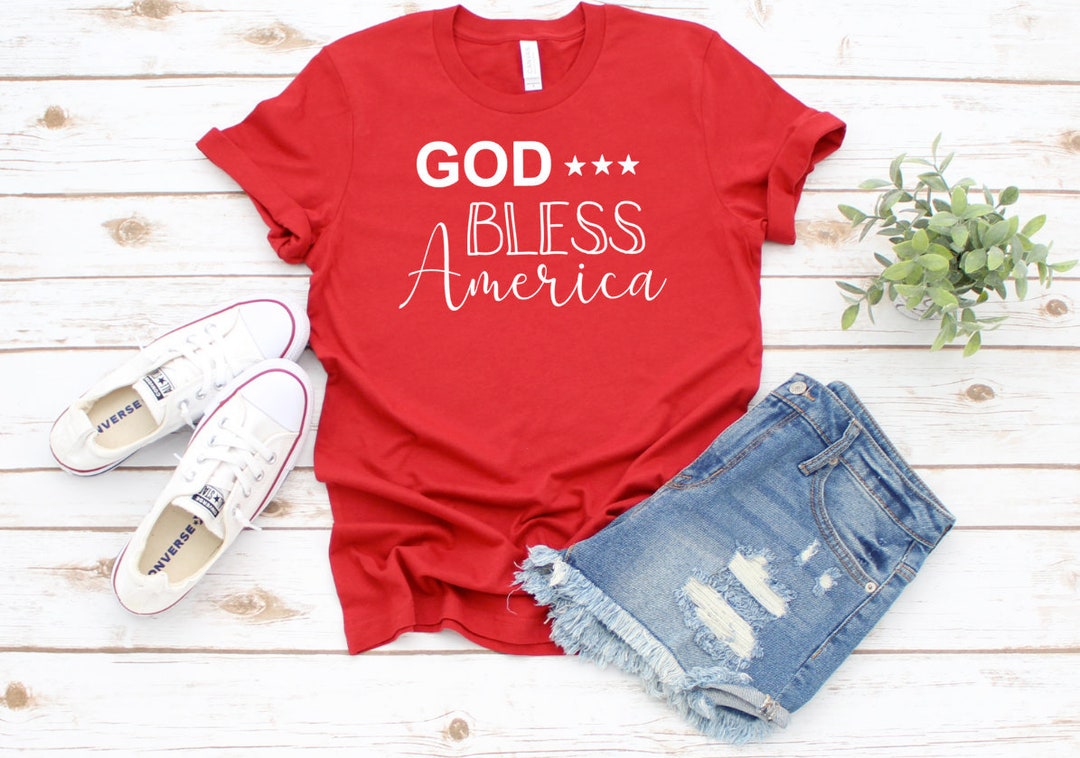 God Bless America Women's 4th of July Shirt Kids 4th of July Shirt ...