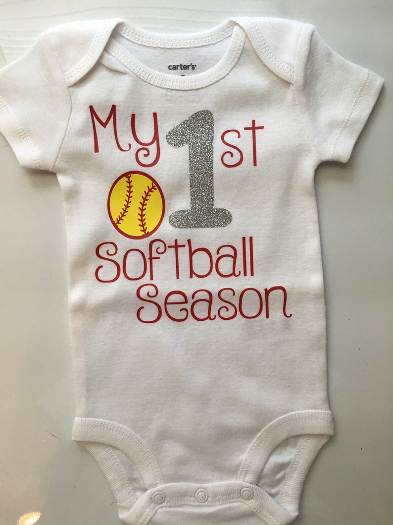 Baby Girl Softball Baseball Outfit My 1st Baseball Season Etsy