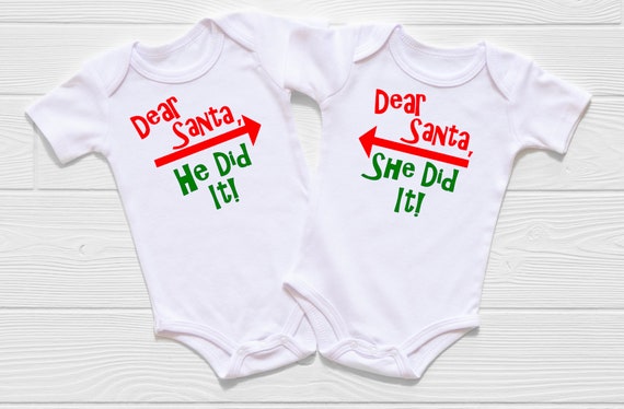Boy girl twin christmas outfits top