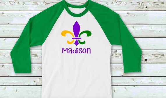 Kid's Mardi Gras Shirt Child Mardi Gras Shirt Personalized