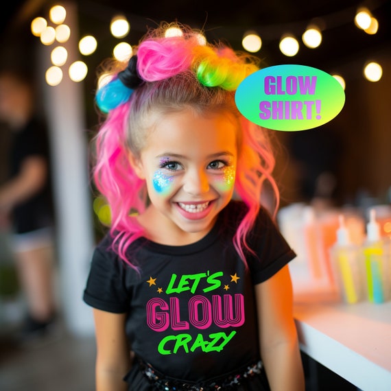 GLOW Party Shirt- Neon Birthday Shirt- BLACK LIGHT Glow Birthday