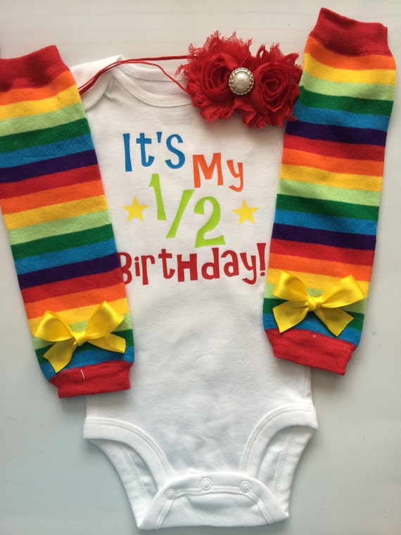 Baby Girl Outfit 1 2 Birthday Half Birthday Outfit 6 Month Old Baby Baby Legwarmers Personalized Baby Outfit Rainbow Outfit Etsy Canada