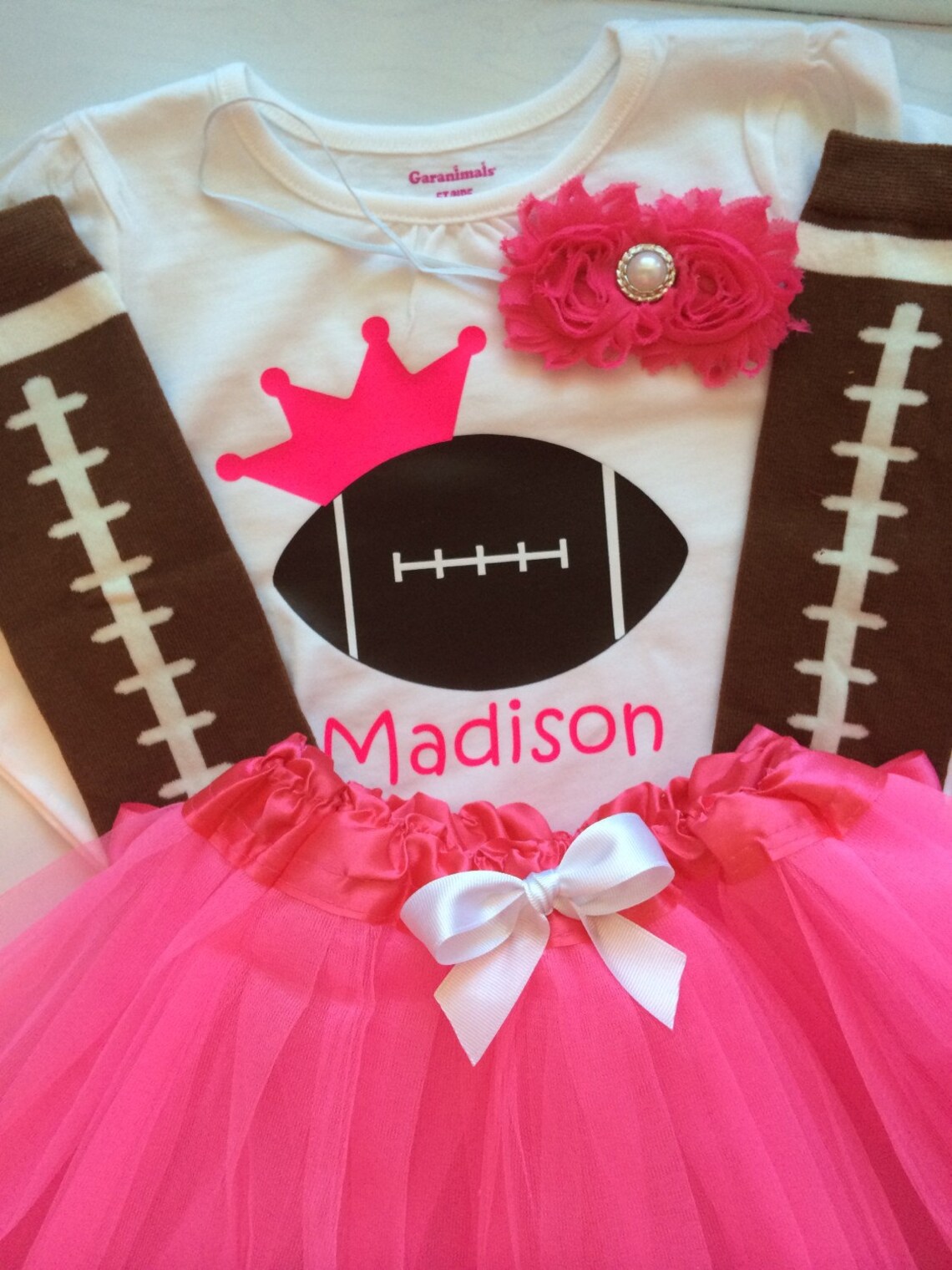 Girls Football Outfit Toddler Girls Personalized Football Etsy