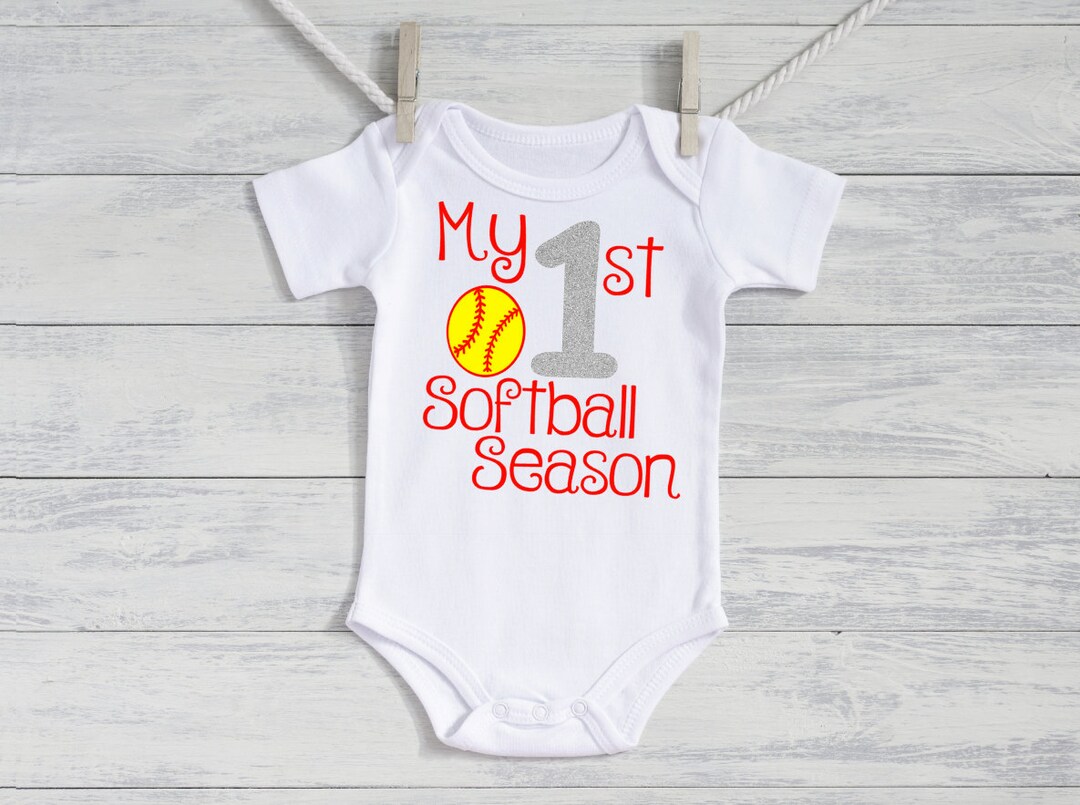 Baby Girl Softball Baseball Outfit My 1st Baseball Season Etsy