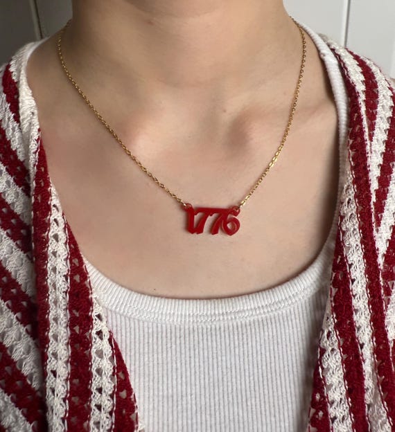 1776 Freedom Pendant Necklace- Liberty Jewelry- Constitution 1776