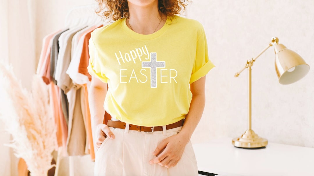 Women's Easter Shirt Womens Spring Shirt Happy Easter Cross Easter Shirt Etsy