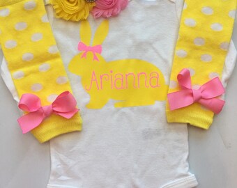 Baby Girl Easter Outfit- personalized Easter clothes - baby girl spring outfit - newborn easter outfit - Baby girl Easter clothes