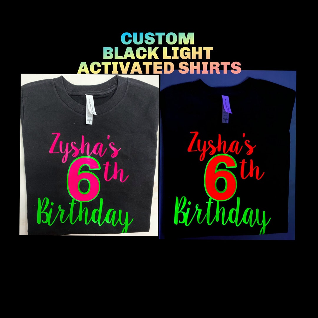 Camisa de cumpleanos de neon de la nina LUZ NEGRA Fiesta de cumpleanos resplandeciente Cumpleanos de color neon Cumpleanos preadolescente Fiesta de neon PERSONALIZADO Etsy Espana