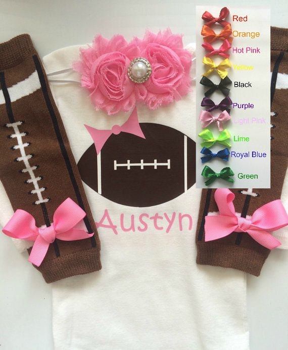 Baby Girl Football Outfit Personalized Baby Girl Outfit Etsy