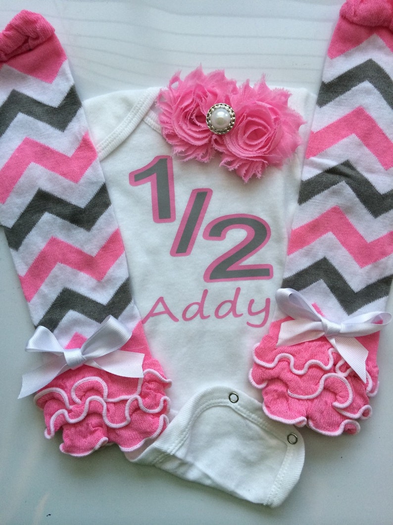 Baby Girl Outfit 1/2 Birthday Half Birthday Outfit Baby Etsy