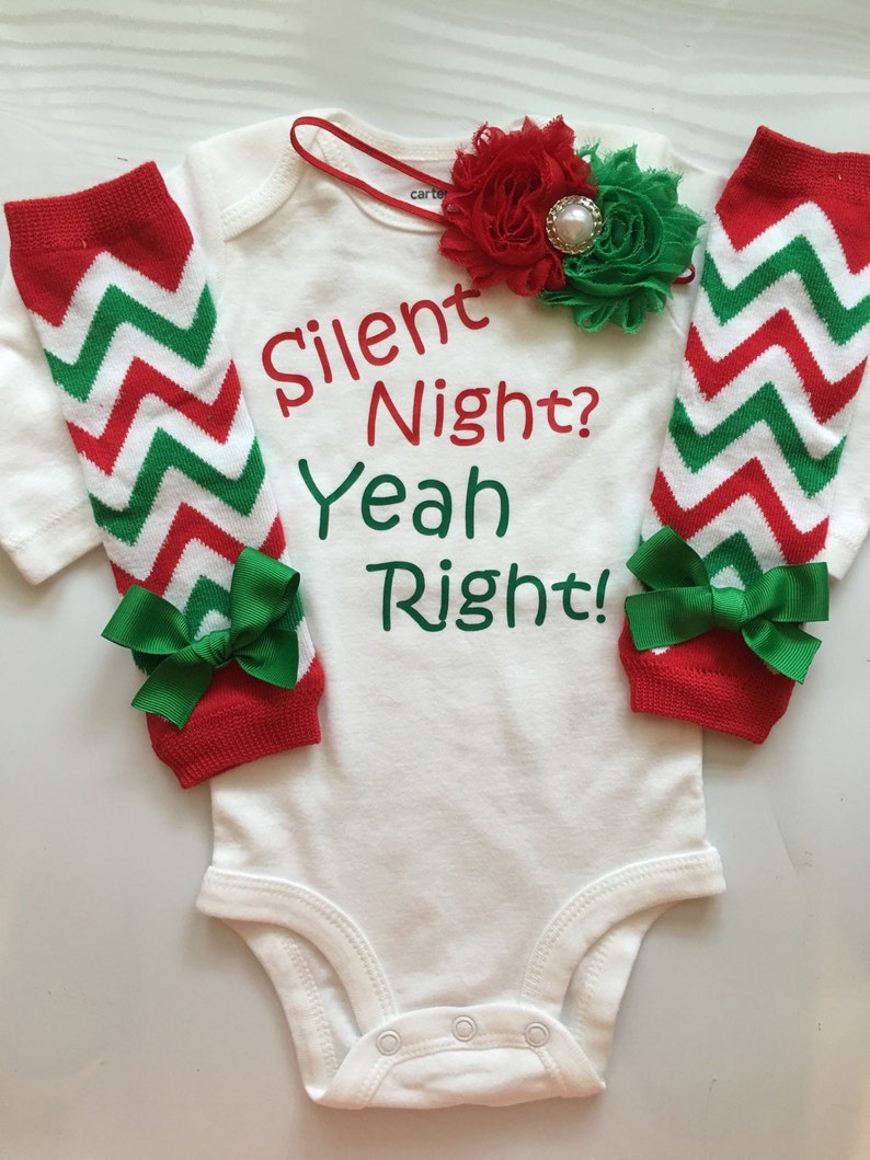 Baby Girl Christmas outfit Newborn and 3 months newborn leg image 1