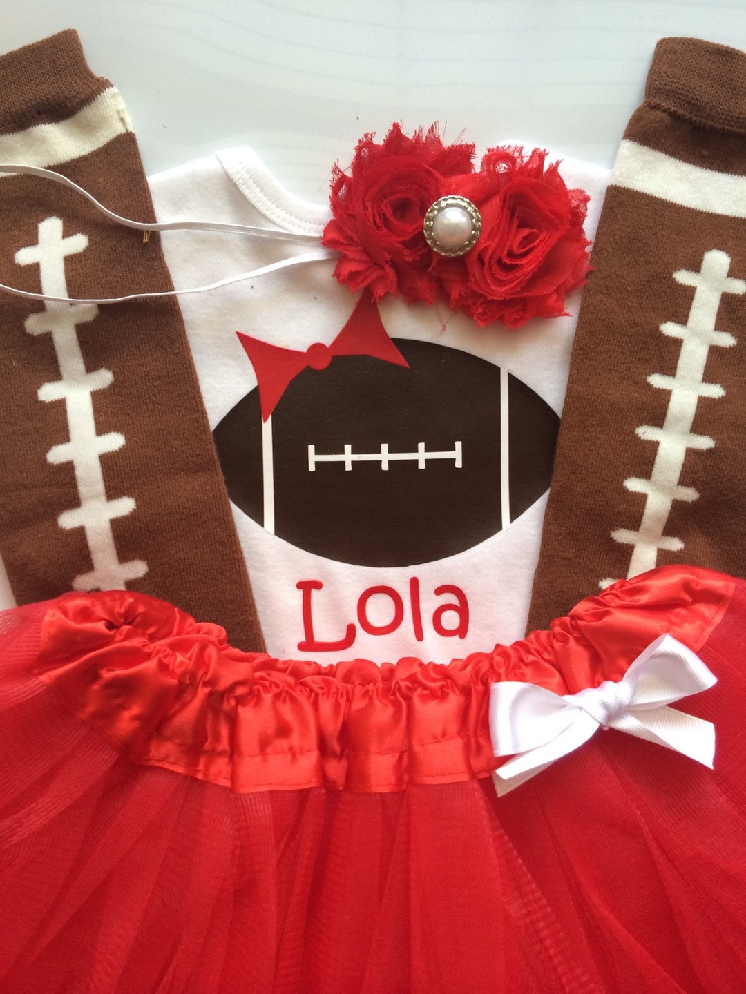 Baby Girl Football Outfit Personalized Baby Girl Outfit Etsy