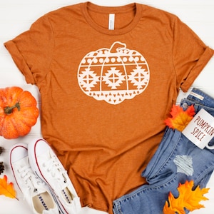 Adult Fall shirt- Unisex thanksgiving shirt - Women&#39;s thanksgiving shirt-  Women&#39;s fall shirt- pumpkin aztec shirt
