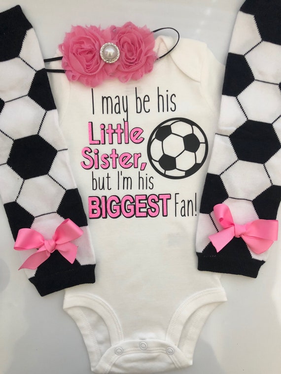 Baby Girl Soccer Day Outfit - My 1st Soccer Season outfit- Soccer baby outfit - personalized baby outfit - Little Sister, Bigest Fan Soccer