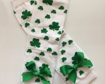 Baby  girl legwarmers - St. Patricks Day Legwarmers - clover leg warmers - st patricks day leg warmers - green legwarmers