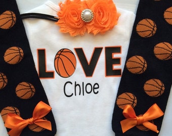 Baby Girl Basketball Outfit n- basketball legwarmers - newborn basketball outfit - personalized basketball baby outfit-choose your pieces