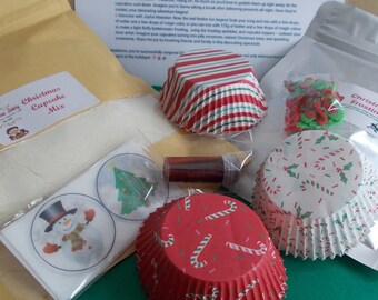 Christmas Cupcake baking craft kit. Make your own Mrs Claus cupcakes, Christmas gifts for kids, baking set, Party Favour ,Christmas eve box