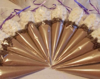 Hot Chocolate 10 cones with Halal marshmallows, wedding favour, party gest gift