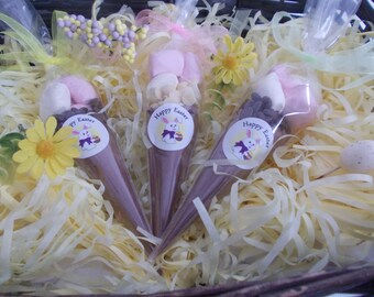 Vegan Easter Hot Chocolate Cones, Easter basket filler or party favour, Dairy free hot chocolate gift