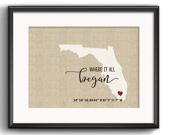 coordinates gift etsy