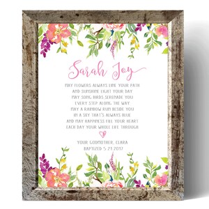 Baby Girls Baptism Gift Personalized Baptism Gift from Godparents Christening Gift for Goddaughter for Goddaughter New Baby Nursery Print