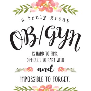 OB/GYN Gift, Ob/gyn Personalized Print, Gift for Doctor, Doctor Sign ...