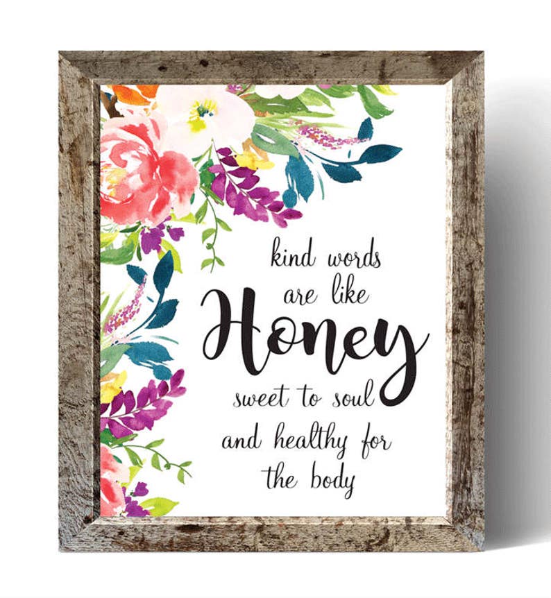 Sprüche 1624 freundlichen Worte sind wie Honig druckbare Etsy.de