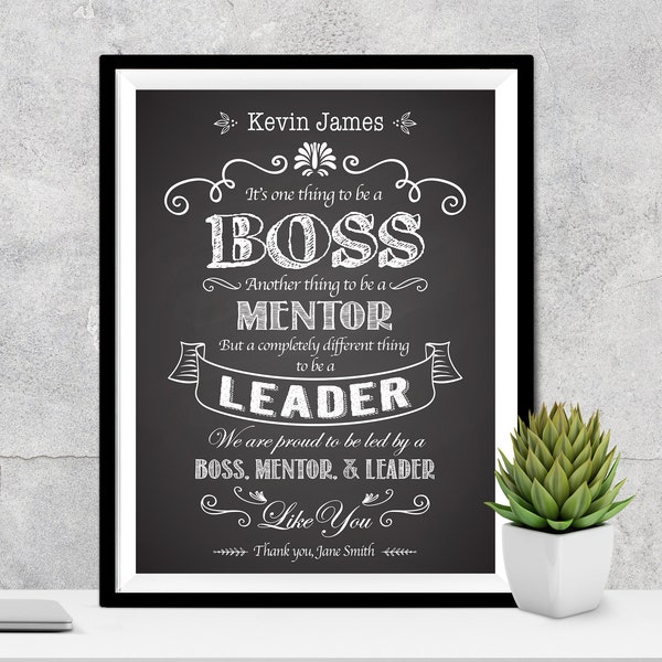 Personalized Boss Day gift, Boss Retirement Gift, Great Boss Mentor Mentor Leader Gift, Gift from employee coworkers, Boss Printable