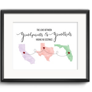 L’amour entre les grands-parents et les petits-enfants ne connaît pas d’impression à distance, Cadeau familial interurbain, Journée des grands-parents, Cadeau des petits-enfants
