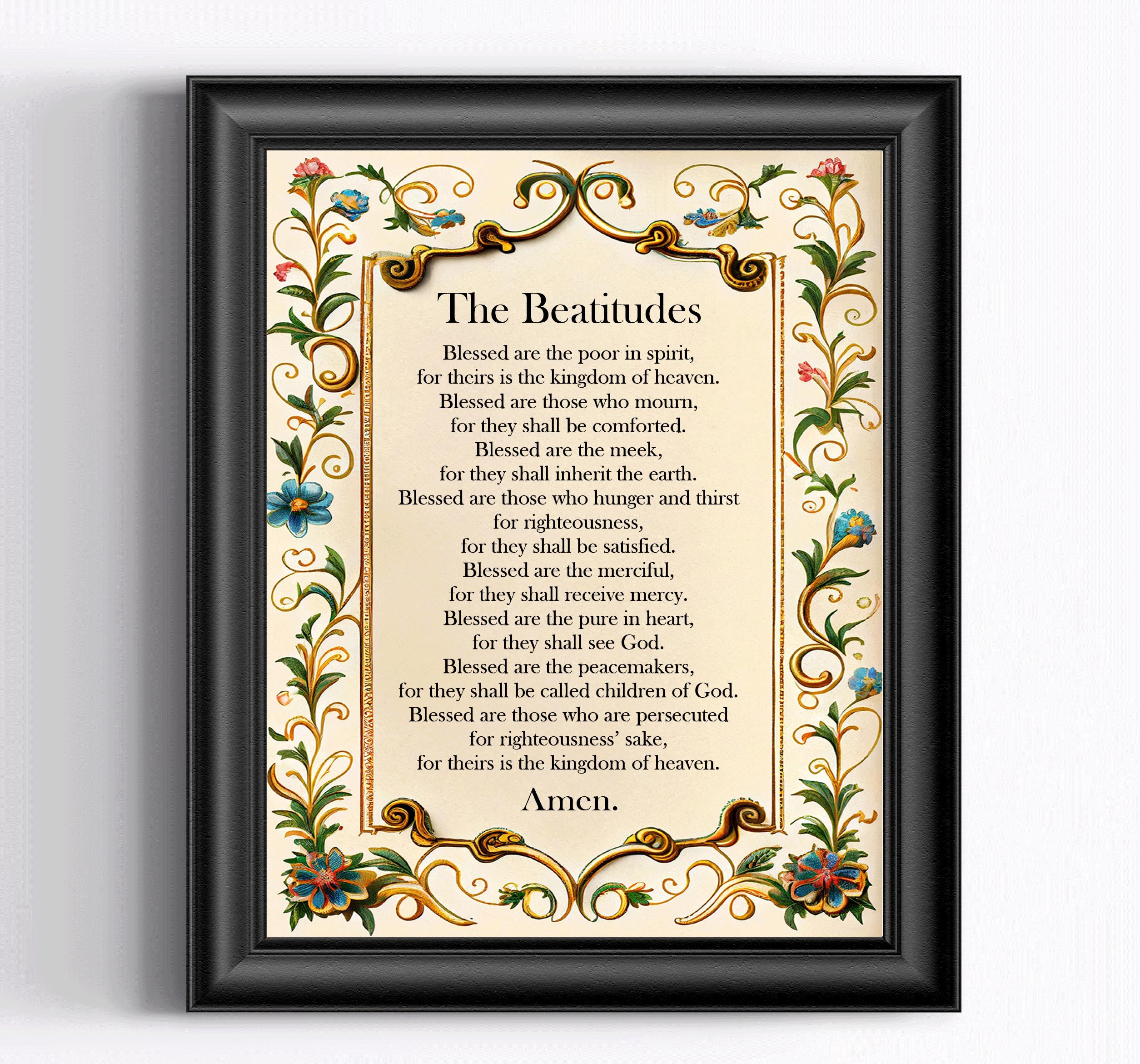 The Beatitudes Christian Prayer Print (digital Download) - Etsy