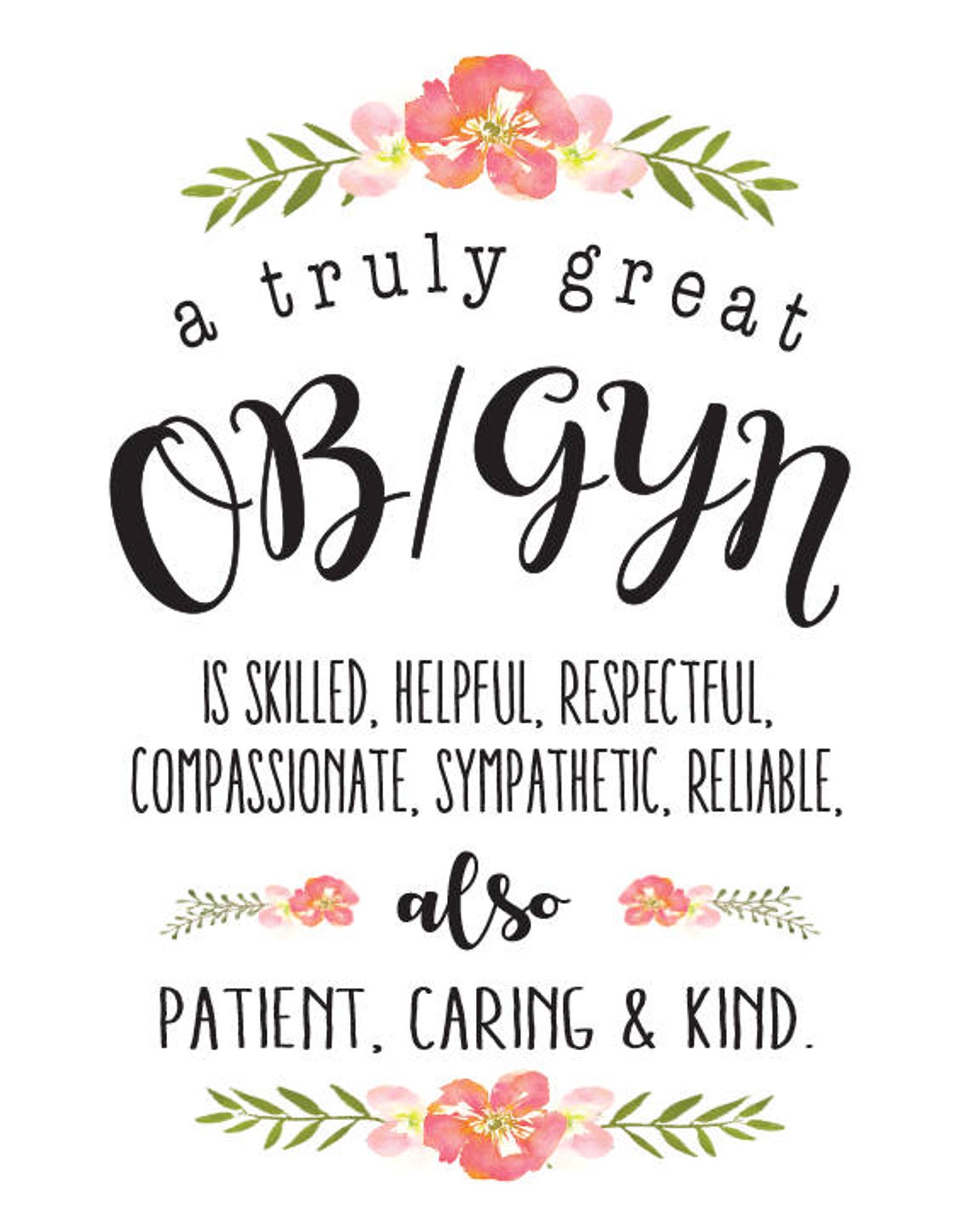 OB/GYN Gift Ob/gyn Personalized Print Gift for Doctor - Etsy