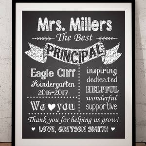 Principal Gift, "The Best Principal" Chalkboard Printable, Principal Christmas, Digital File 8x10 JPG File A Truly Great Principal Art Print