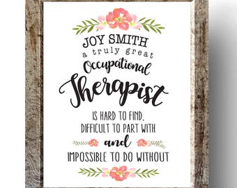terapeuta ocupacional, PrintableOt regalo de terapeuta ocupacional, regalo de Navidad ot, gracias ocupacional, regalo OT imprimible