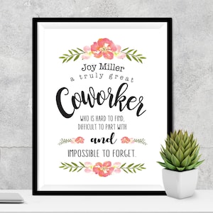 Personalized Coworker Gift, A Truly Great Coworker Is Hard To Find, Coworker Retirement Gift, Going Away Gift, Office Decor, Coworker Quote