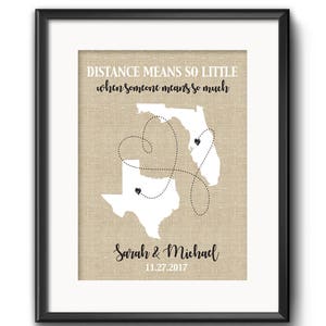 Valentine Gifts for Boyfriend Personalized Map Long Distance Relationship Personalized Gift for Boyfriend  Gift Long Distance Boyfriend Gift