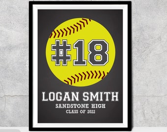 Personalized Senior Softball Gift, Softball Gifts for Team, Senior Night Gift, Softball Graduation Gift, Senior Softball Player Gift