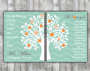 Printable DIGITAL FILE TEACHER Tree, Tree Personalized with Classmates Names, Teacher Appreciation Gift, End of year,Teacher print