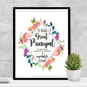 Principal Gift - A Truly Great Principal Art Print - Gift for Principal - Principal Quote - Art Gift Printable - Principal - Education