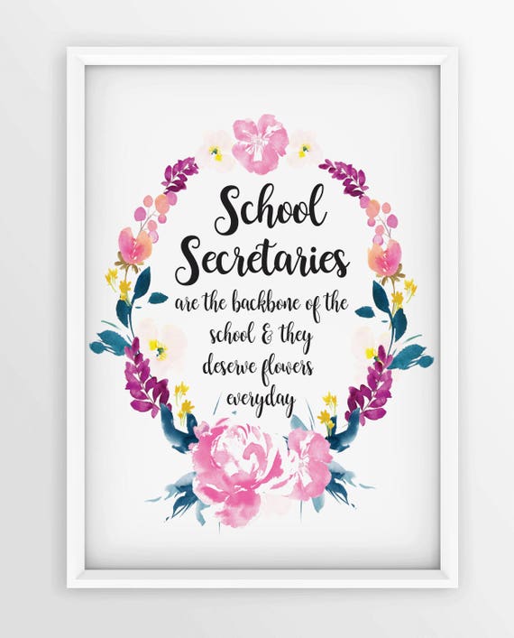 School Secretary Appreciation Printable School Secretary Etsy