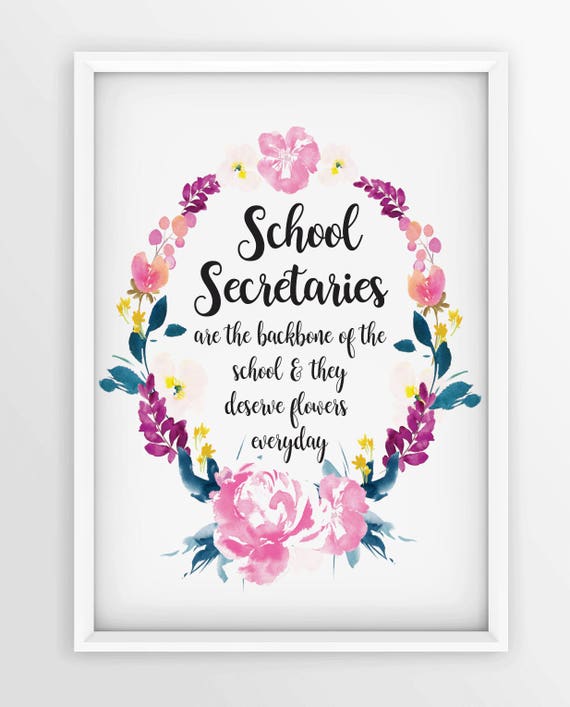 School Secretary Appreciation Printable School Secretary Etsy