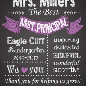 Assistant Principal Gift, Asst. Principal Chalkboard Printable, A Truly ...
